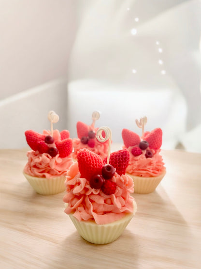Strawberry Cupcake Candles